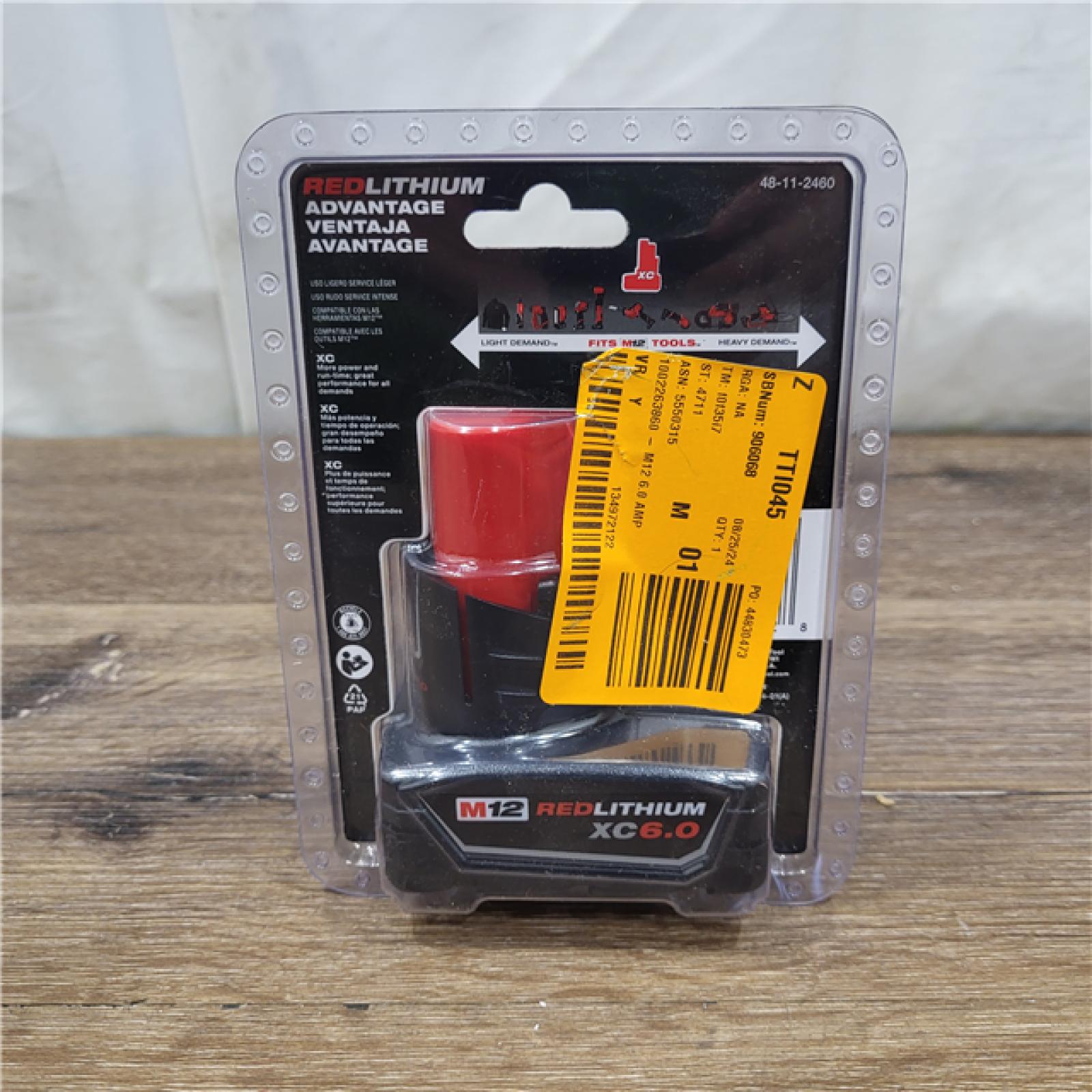 NEW Milwaukee 12-Volt Lithium-Ion XC Extended Capacity 6.0Ah Battery Pack