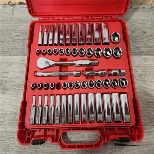 Phoenix Location Milwaukee 3/8 in. Drive SAE/Metric Ratchet and Socket Mechanics Tool Set (56-Piece)