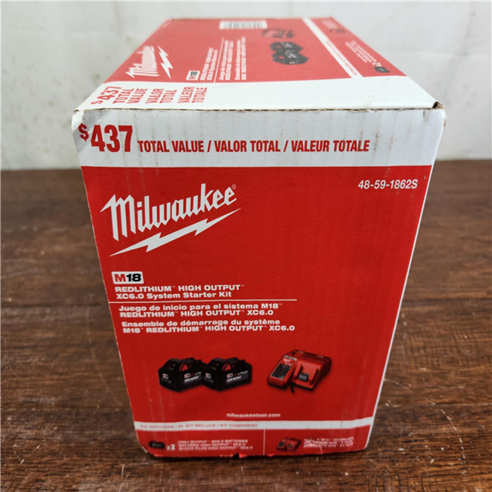 NEW! Milwaukee M18 18-Volt Lithium-Ion High Output Starter Kit with Two 6.0 Ah Battery and Charger