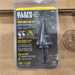 NEW Klein Tools High Speed Steel Double Flute Step Drill Bit 1 Pc.