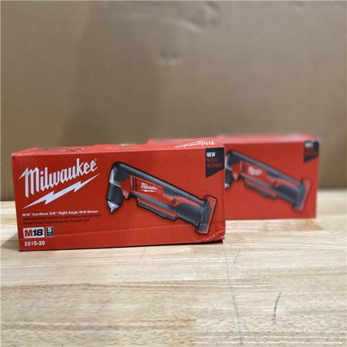 NEW! - Milwaukee M18 18V Lithium-Ion Cordless 3/8 in. Right-Angle Drill (Tool-Only) - (2 UNITS)