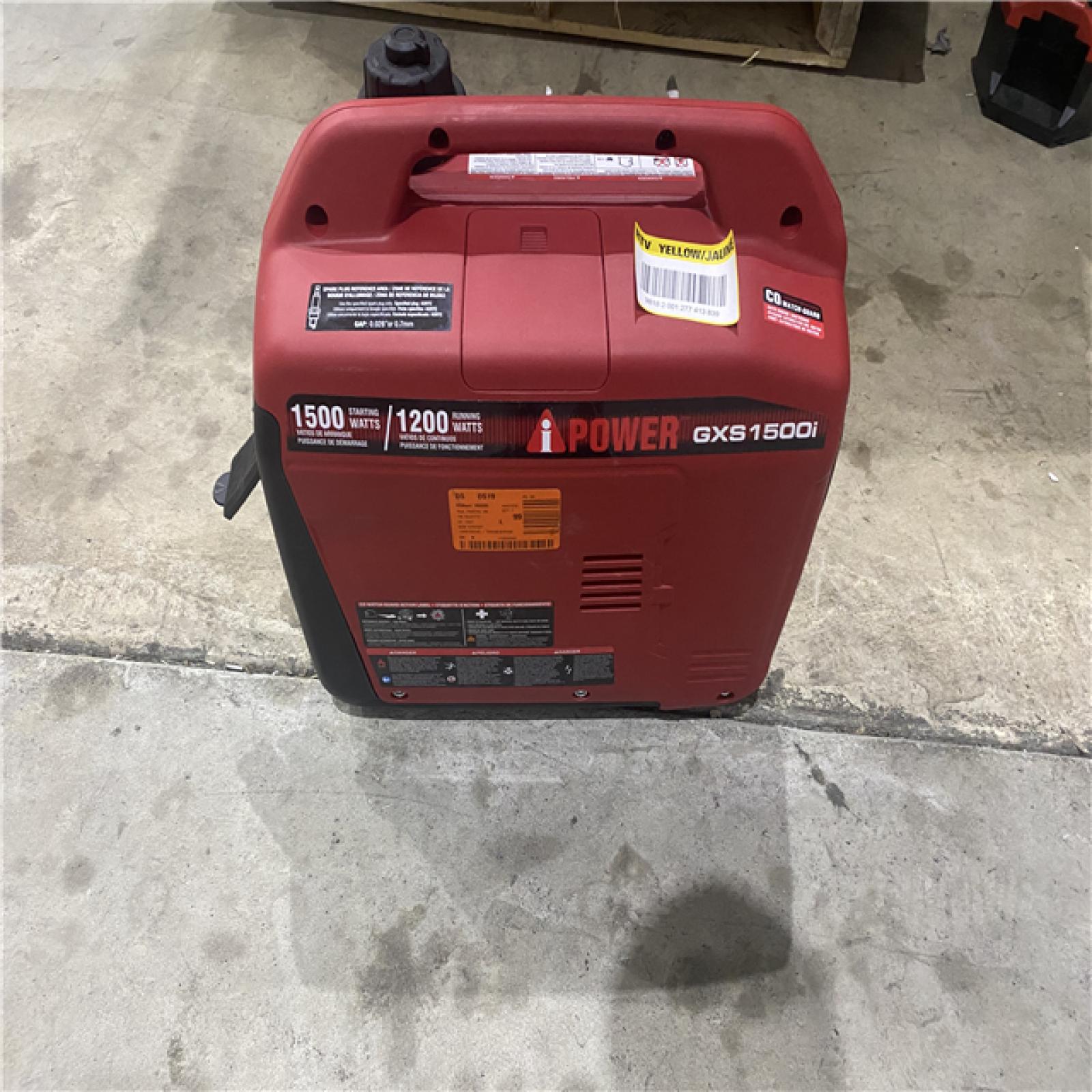 Houston location AS-IS A-iPower 1500-Watt Recoil Start Gasoline Powered Ultra-Light Inverter Generator with 60cc OHV Engine and CO Sensor Shutdown