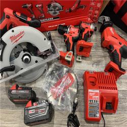 AS-IS MILWAUKEE M18 18-Volt Lithium-Ion Brushless Cordless Combo Kit (4-Tool) with 2-Batteries, 1-Charger and Tool Bag