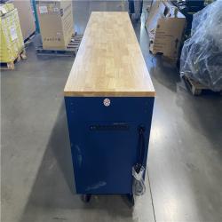 DALLAS LOCATION- Husky Tool Storage Heavy Duty 84 in. W x 24 in. D Matte Blue Mobile Workbench Cabinet