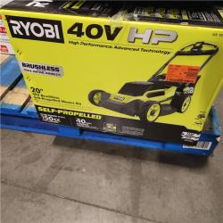 DALLAS LOCATION - AS-IS RYOBI 40V HP Brushless 20 in. Cordless Electric Battery Walk Behind Self-Propelled Mower with 6.0 Ah Battery and Charger