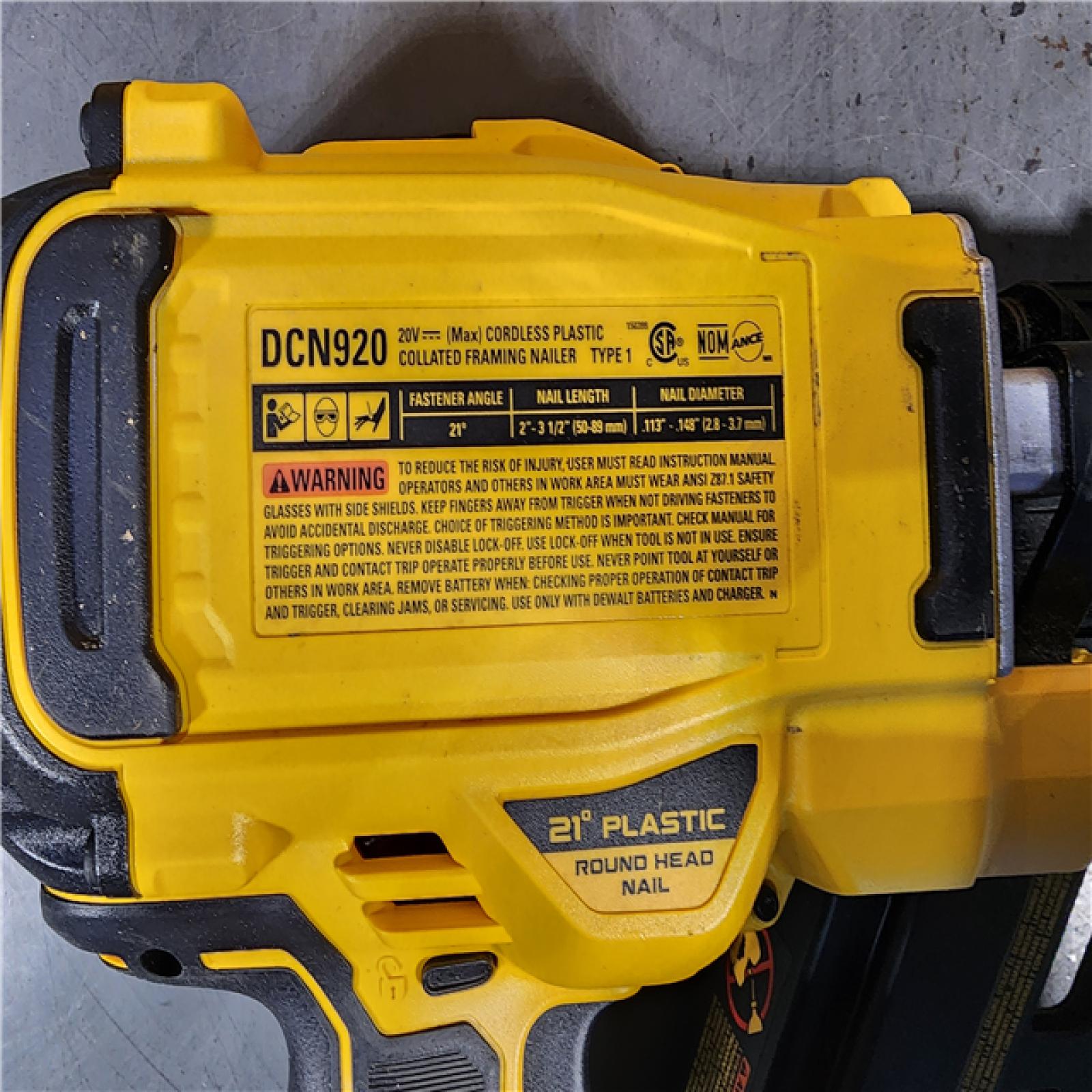 HOUSTON LOCATION - AS-IS DEWALT 20-Volt 21Â° Cordless Framing Nailer (Tool-Only)