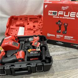 AS-IS MILWAUKEE M18 FUEL 18V Lithium-Ion Brushless Cordless Hammer Drill and Impact Driver Combo Kit (2-Tool) with 2 Batteries