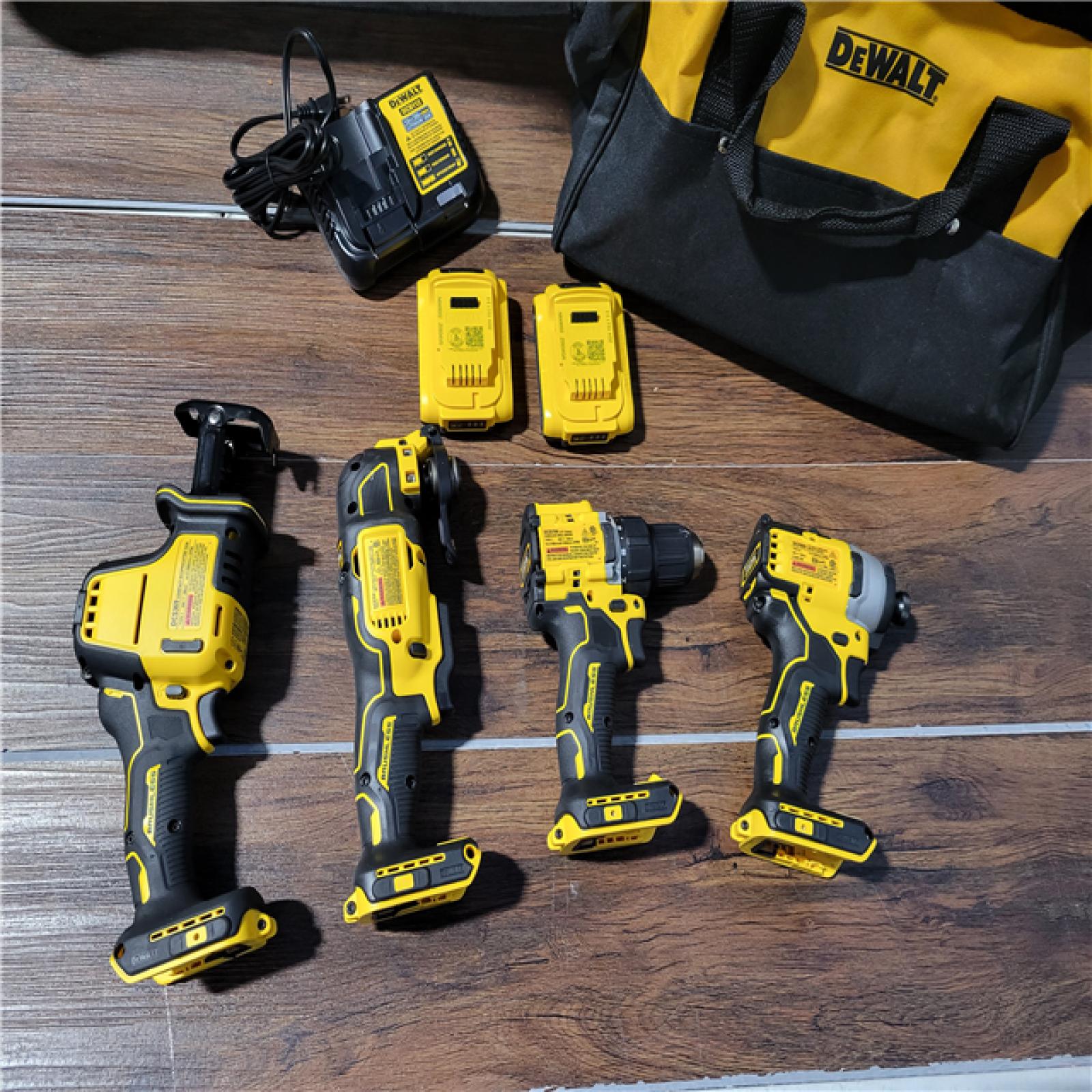 California New DEWALT 4-Tool Combo Kit (2 Batteries, 1 Charger, and Bag Included)