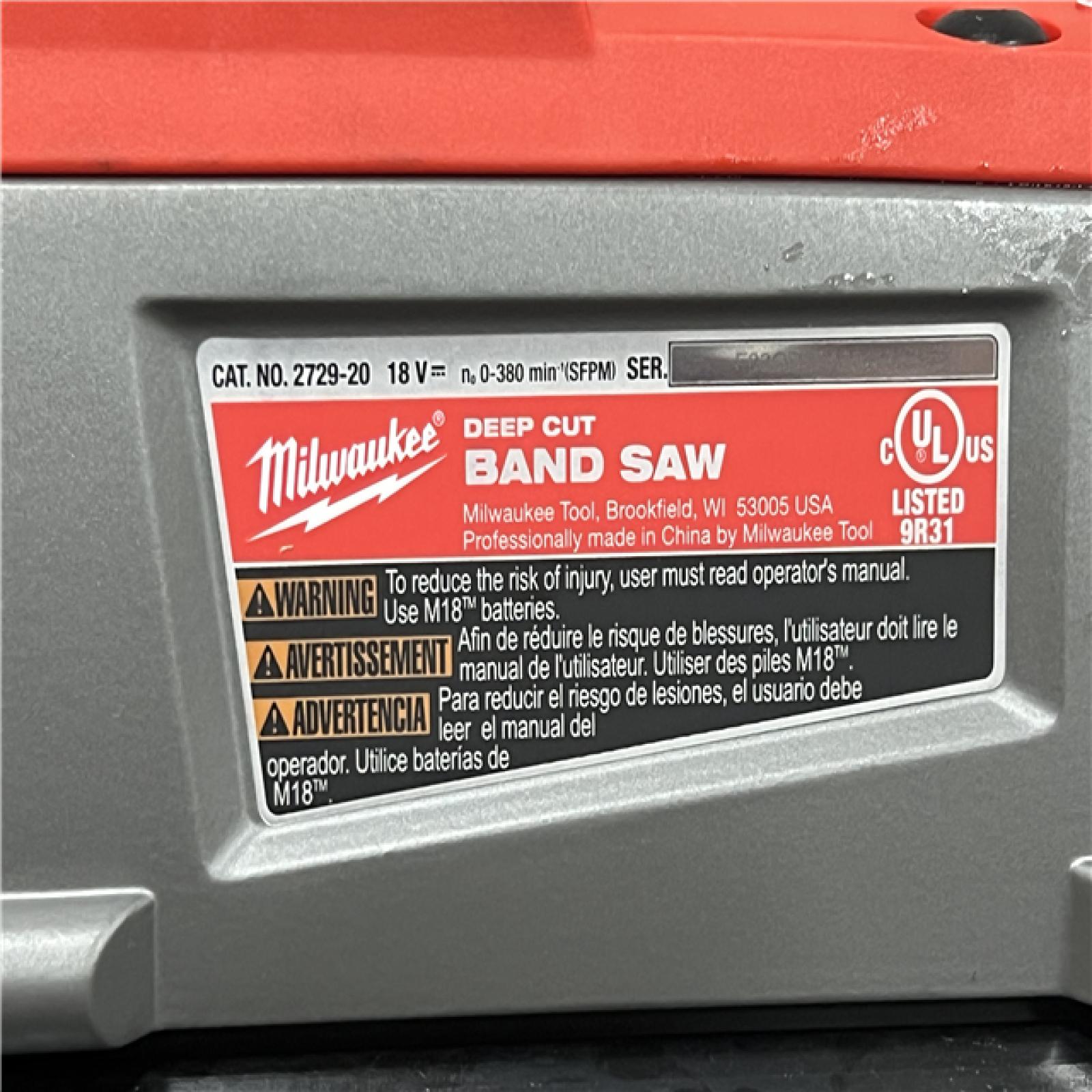 AS-IS Milwaukee 2729-20 - M18 Fuel 18V Cordless Brushless Band Saw Bare Tool