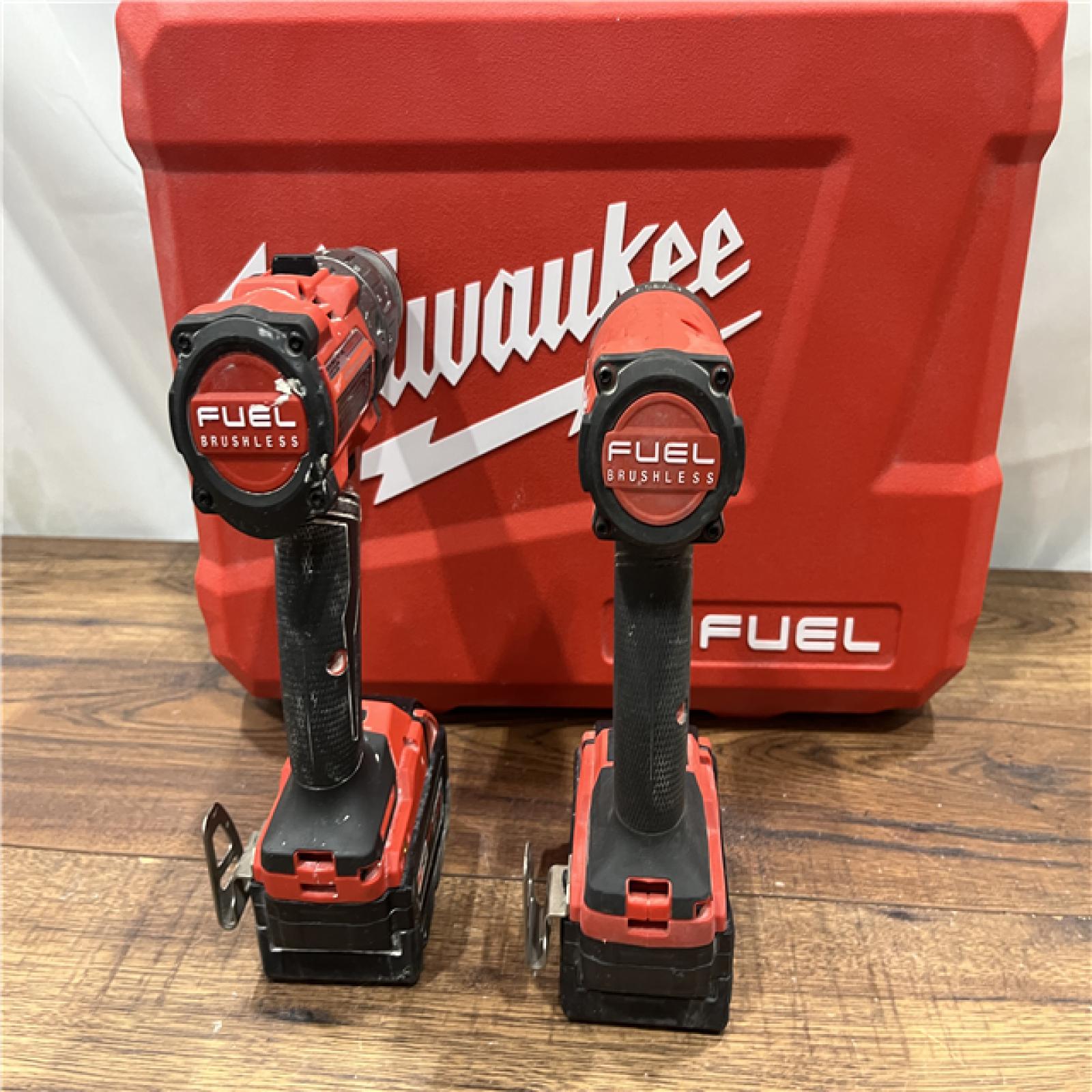 AS IS Milwaukee M18 FUEL 18V Lithium-Ion Brushless Cordless Hammer Drill and Impact Driver Combo Kit (2-Tool) with 2 Batteries