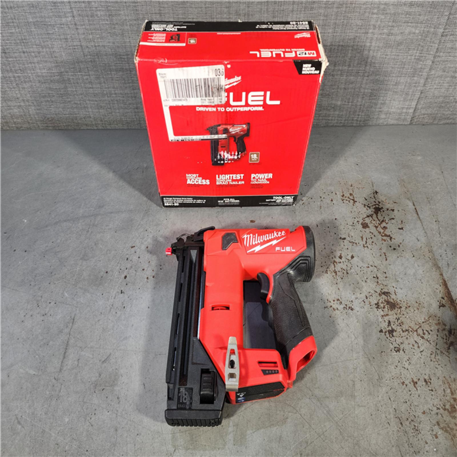 HOUSTON LOCATION - AS-IS M12 FUEL 12-Volt Lithium-Ion Brushless Cordless 18-Guage Compact Brad Nailer (Tool Only)