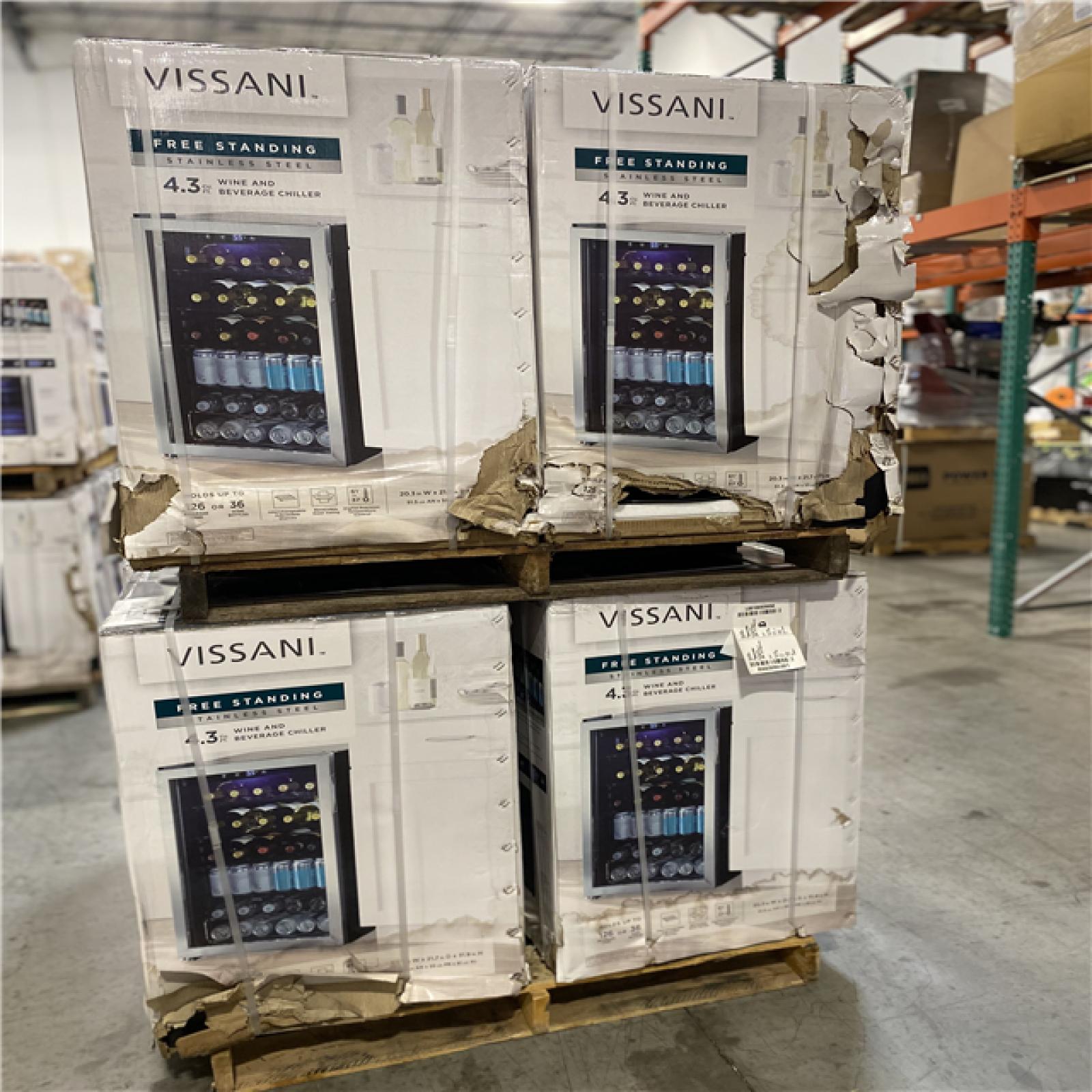 DALLAS LOCATION - Vissani 4.3 Cu. ft. Wine and Beverage Cooler in Stainless Steel PALLET -(8 UNITS)