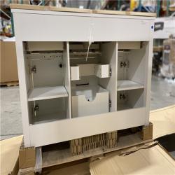 DALLAS LOCATION - Home Decorators Collection Hanna 42 in. Single Sink White Bath Vanity with White Engineered Stone Top (Assembled)