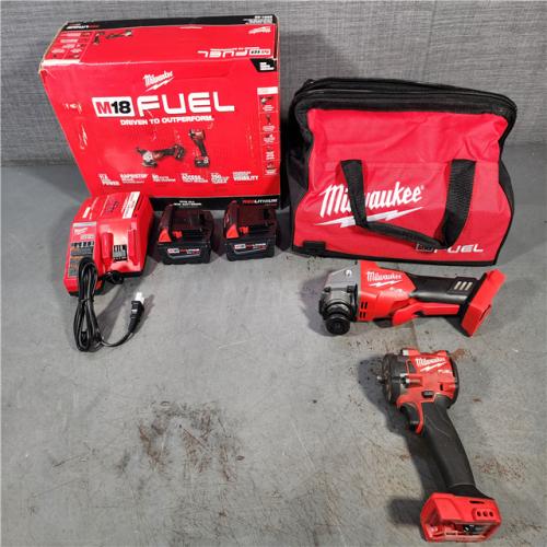 HOUSTON LOCATION - AS-IS M18 FUEL 18V Lithium-Ion Brushless Cordless Grinder & 3/8 in. Impact Wrench Combo Kit (2-Tool) W/ Two 5Ah Batteries