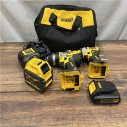 AS-IS DEWALT 20V MAX Cordless Brushless Hammer Drill/Driver 2 Tool Combo Kit with FLEXVOLT ADVANTAGE