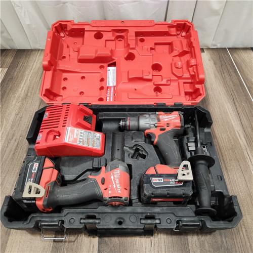 AS IS MILWAUEKEE M18 FUEL 18V Lithium-Ion Brushless Cordless Hammer Drill and Impact Driver Combo Kit (2-Tool) with 2 Batteries