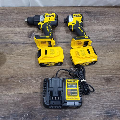 AS-IS 20V MAX XR Hammer Drill and ATOMIC Impact Driver 2 Tool Cordless Combo Kit with (2) 4.0Ah Batteries, Charger, and Bag