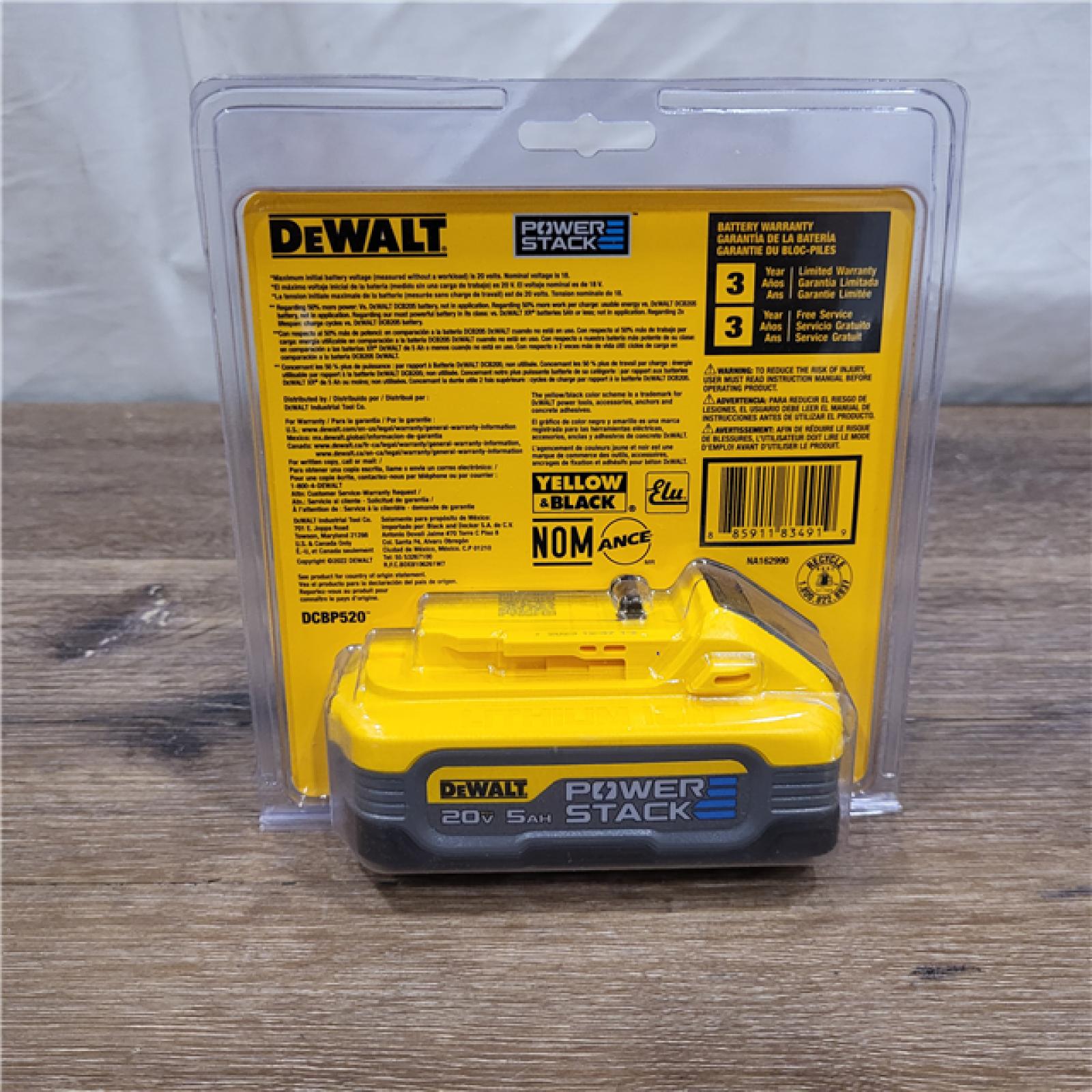 AS-IS DEWALT POWERSTACK 20V Lithium-Ion 5.0Ah Battery Pack