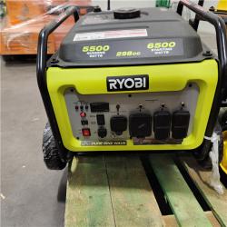 Dallas Location - As-Is Ryobi  - 5500/ 6500-Watt Gasoline Powered Inverter Generator