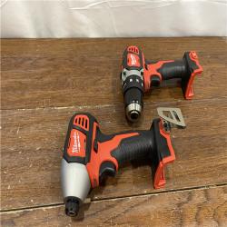 AS-ISMilwaukee M18 18V Cordless Brushed 2 Tool Drill/Driver and Impact Driver Kit