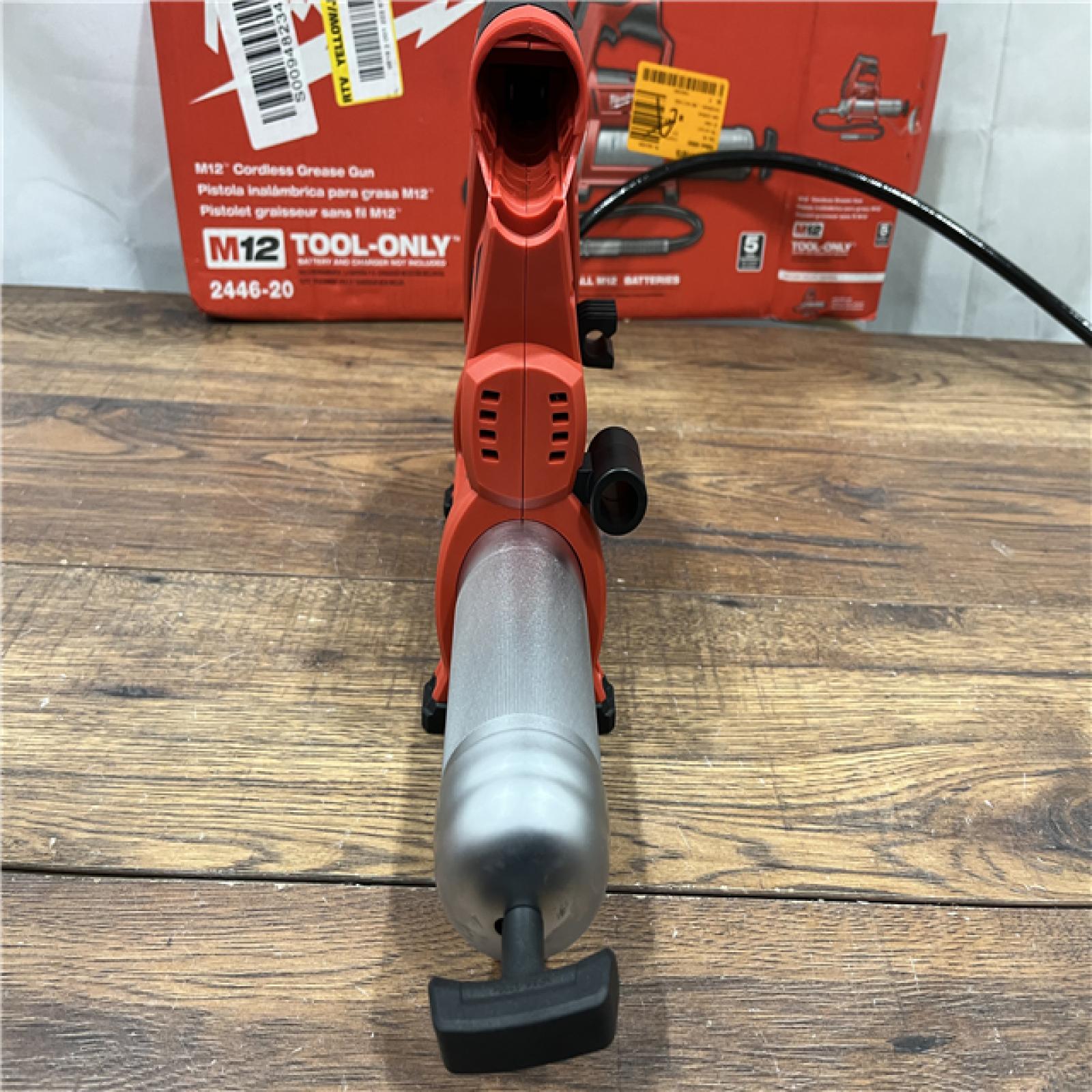 AS IS Milwaukee 2446-20 M12 12V Cordless Grease Gun (Tool Only)