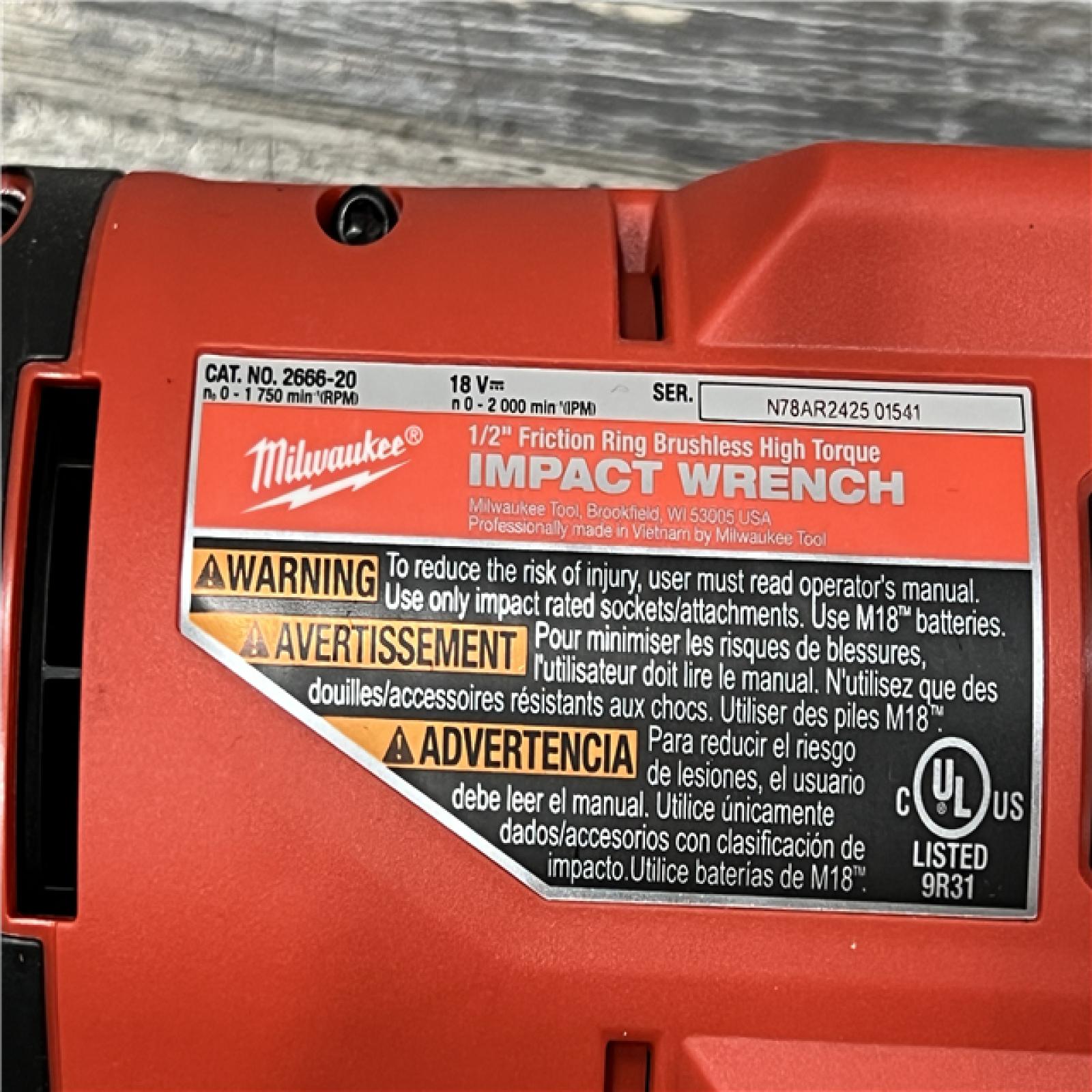 AS-IS MILWAUKEE M12/M18 12/18V Lithium-Ion Cordless 3/8 in. Ratchet and 1/2 in. High Torque Impact Wrench with Friction Ring Combo Kit