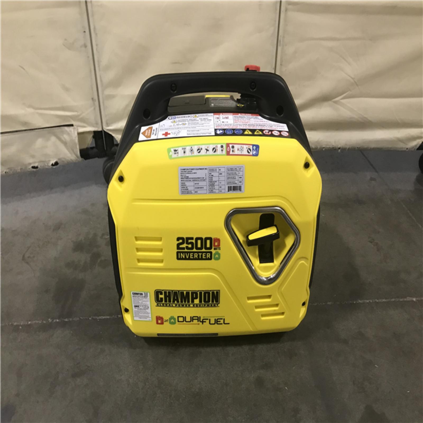 California AS-IS Champion Power Equipment 2500-Watt Recoil Start Ultra-Light Portable Gas and Propane Powered Dual Fuel Inverter Generator with CO Shield