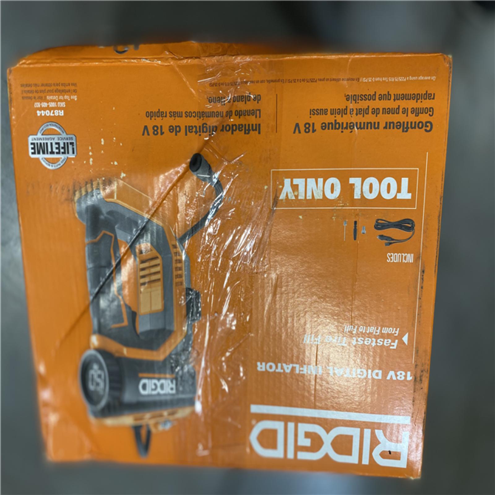 NEW! - RIDGID 18V Cordless Portable Inflator (Tool Only) - (3 UNITS)