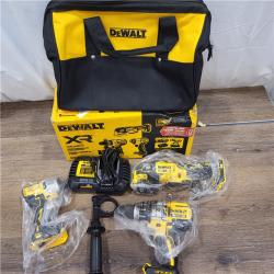 AS-IS DEWALT 20-Volt Lithium-Ion Cordless 3-Tool Combo Kit with FLEXVOLT 9 Ah and 20V 6 Ah Batteries and Charger