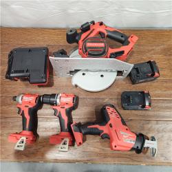 AS-IS M18 18-Volt Lithium-Ion Brushless Cordless Combo Kit (4-Tool) with 2-Batteries, 1-Charger and Tool Bag