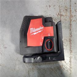 HOUSTON LOCATION - AS-IS MILWAUKEE 100 Ft. REDLITHIUM Lithium-Ion USB Green Rechargeable Cross Line Laser Level with Charger