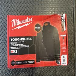 NEW! - Milwaukee Men's Small M12 12V Lithium-Ion Cordless TOUGHSHELL Black Heated Jacket with (1) 3.0 Ah Battery and Charger