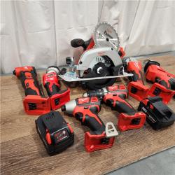 AS-IS Milwaukee M18 18-Volt Lithium-Ion Cordless Combo Kit 7-Tool with 2-Batteries, Charger and Tool Bag