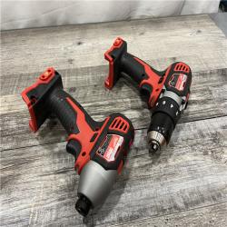 AS-IS Milwaukee M18 18V Cordless Brushed 2 Tool Drill/Driver and Impact Driver Kit