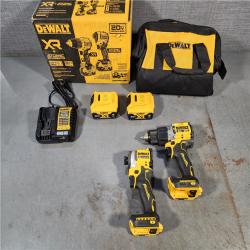 HOUSTON LOCATION - AS-IS DEWALT 20V MAX XR Hammer Drill and ATOMIC Impact Driver 2 Tool Cordless Combo Kit with (2) 4.0Ah Batteries, Charger, and Bag