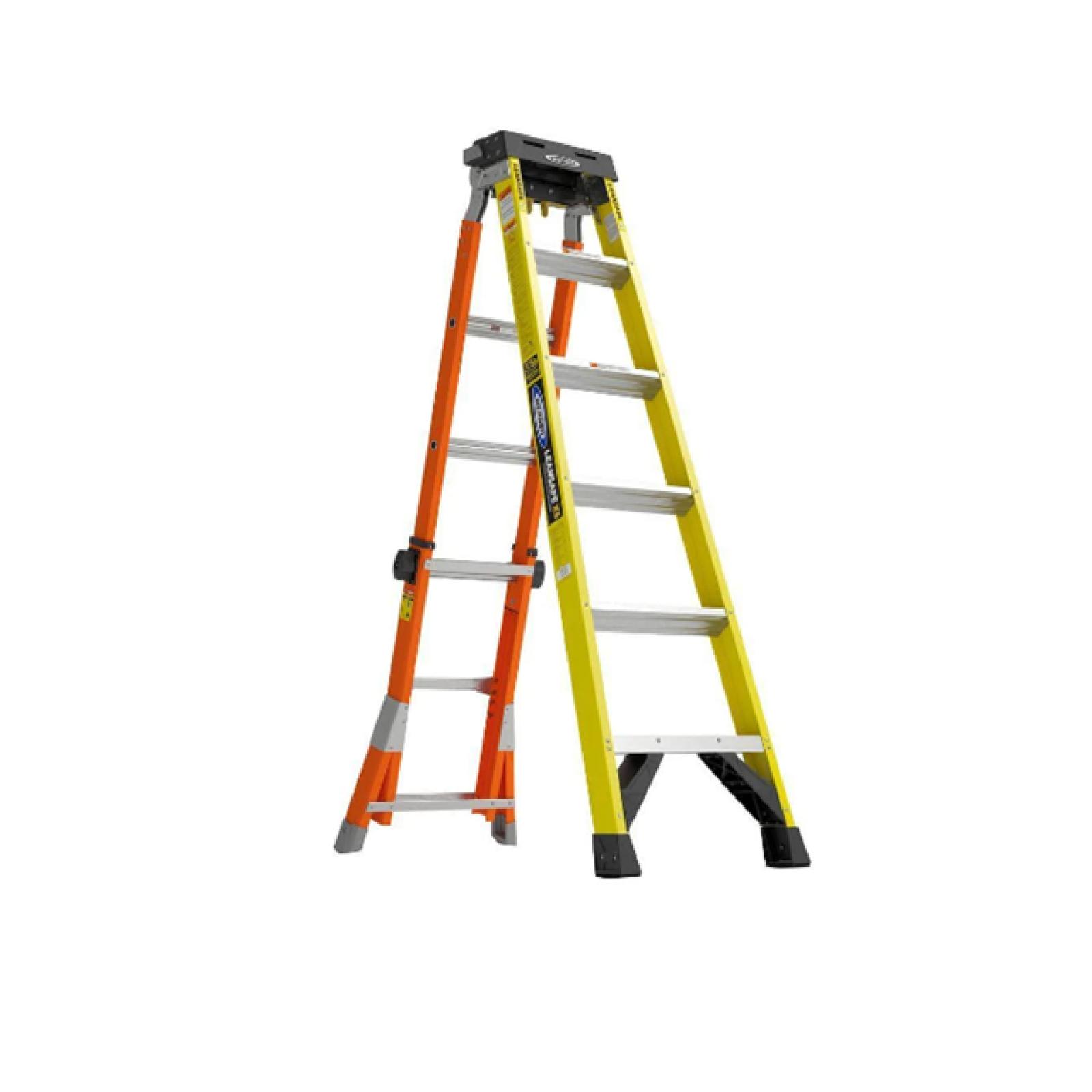 NEW! - WERNER LEANSAFE X5 14 ft. Reach Height Fiberglass Multi-Position Ladder