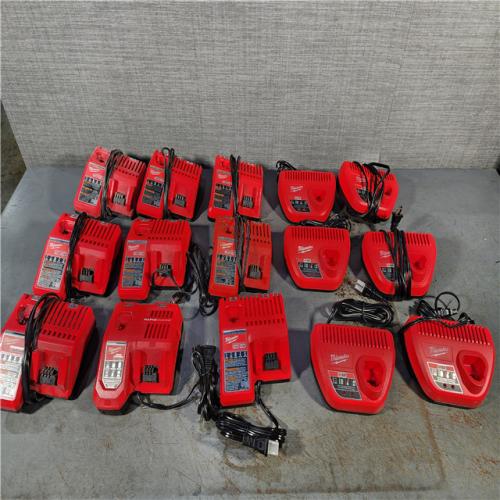 HOUSTON LOCATION - AS-IS MILWAUKEE BATTERY CHARGER PACK QTY - 15