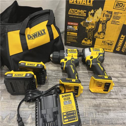 AS-IS DEWALT ATOMIC 20-Volt MAX Lithium-Ion Cordless Combo Kit (2-Tool) with (2) 2.0Ah Batteries, Charger and Bag