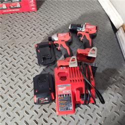 Houston location AS-IS MILWAUKEE M18 18V Lithium-Ion Brushless Cordless Compact Drill/Impact Combo Kit (2-Tool) W/(2) 2.0 Ah Batteries, Charger & Bag