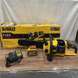 AS-IS DEWALT  FLEXVOLT 60V MAX 16in. Brushless Cordless Battery Powered Chainsaw Kit with (1) FLEXVOLT 2 Ah Battery & Charger