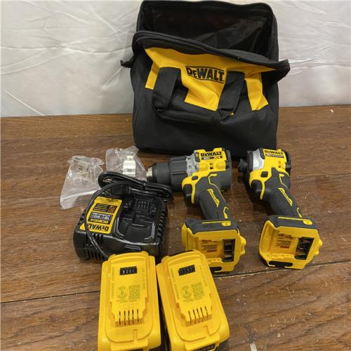 AS-ISDEWALT 20V MAX XR Hammer Drill and ATOMIC Impact Driver 2 Tool Cordless Combo Kit with (2) 4.0Ah Batteries, Charger, and Bag