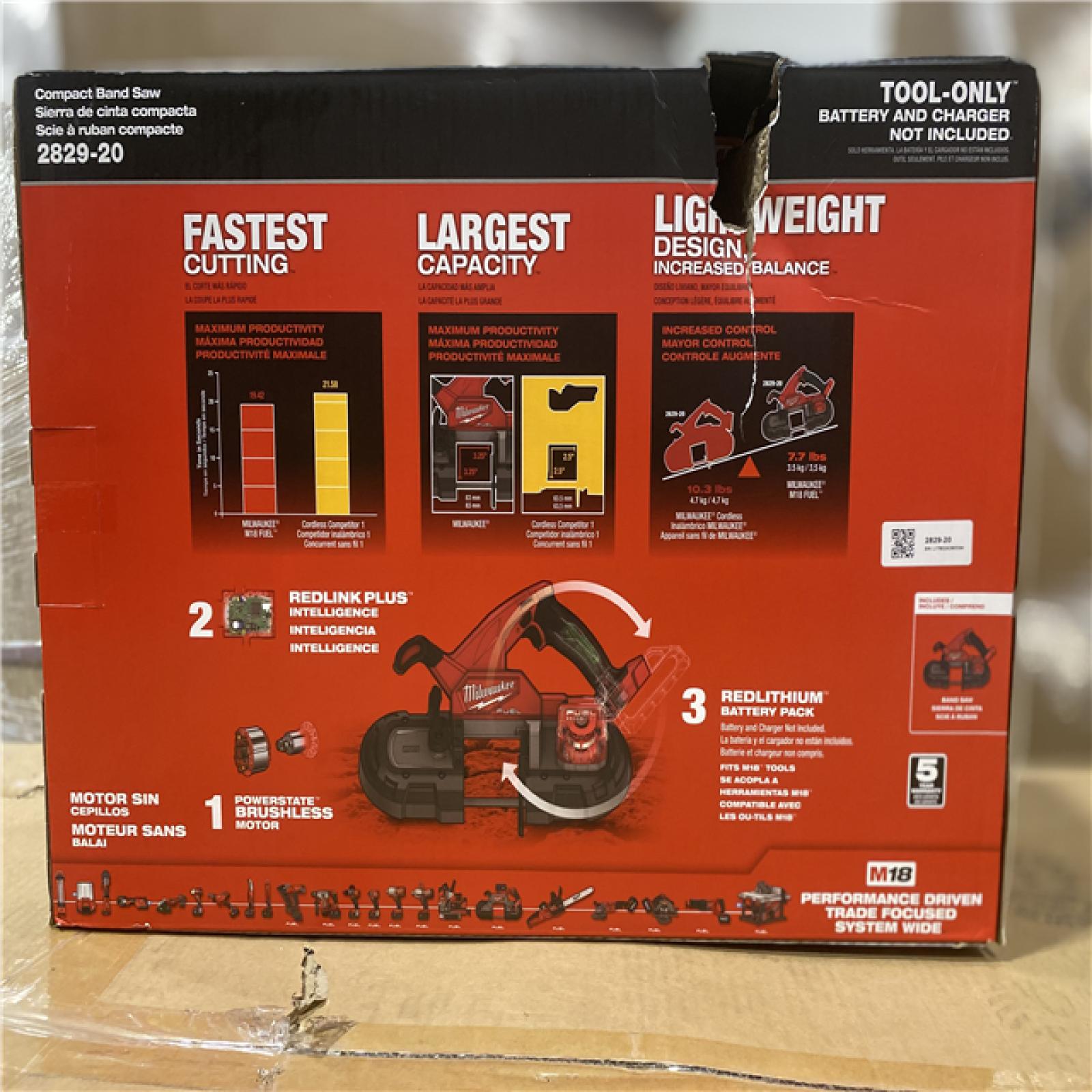 NEW! - Milwaukee M18 FUEL 18V Lithium-Ion Brushless Cordless Compact Bandsaw (Tool-Only)