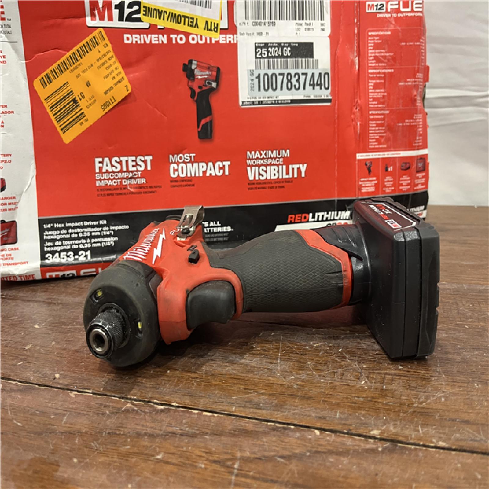 AS-ISMilwaukee M12 FUEL 12-Volt Lithium-Ion Brushless Cordless 1/4 in. Hex Impact Driver Compact Kit