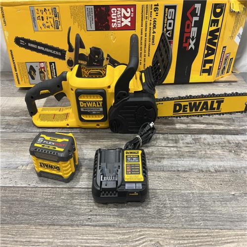 AS-IS DEWALT  FLEXVOLT 60V MAX 16in. Brushless Cordless Battery Powered Chainsaw Kit with (1) FLEXVOLT 2 Ah Battery & Charger