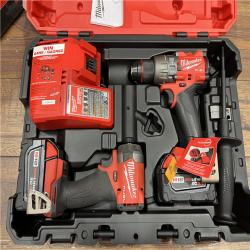 AS-IS Milwaukee M18 FUEL 18V Lithium-Ion Brushless Cordless Hammer Drill and Impact Driver Combo Kit (2-Tool) with 2 Batteries