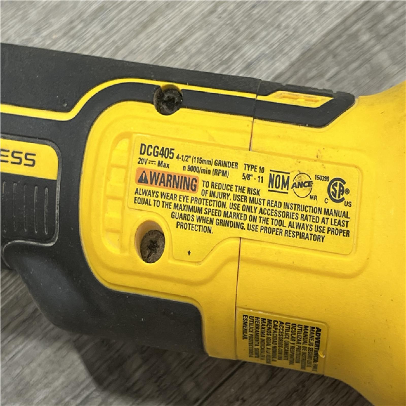 AS-IS DeWalt DCG405B 20V Max XR 4.5-Inch Slide Switch Small Angle Grinder (Tool Only)