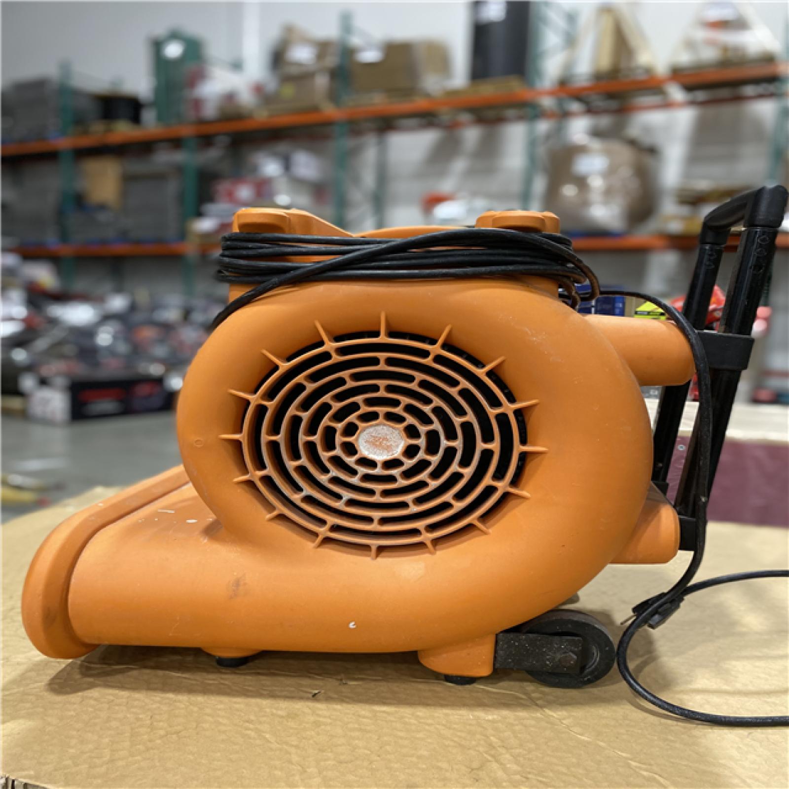 AS-IS - RIDGID 1625 CFM 3-Speed Portable Blower Fan Air Mover with Collapsible Handle and Rear Wheels for Water Damage Restoration