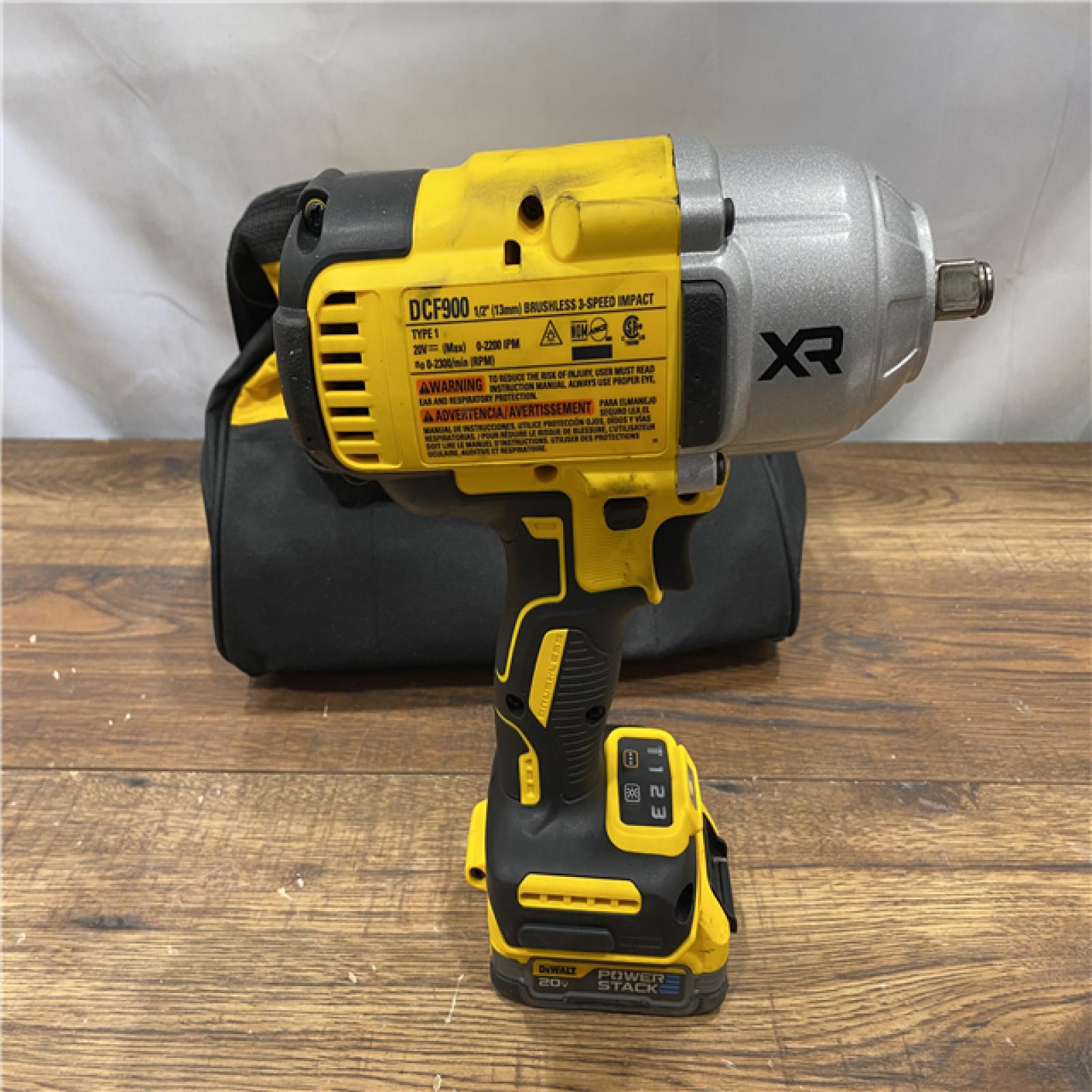 AS IS DeWalt DCF900H1 20V MAX* XR 1/2 in. High Torque Impact Wrench with Hog Ring Anvil and POWERSTACK 5.0Ah Battery