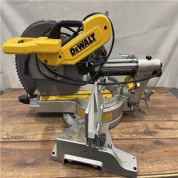 AS IS DEWALT 15 Amp Corded 12 in. Double Bevel Sliding Compound Miter Saw with XPS Technology, Blade Wrench and Material Clamp