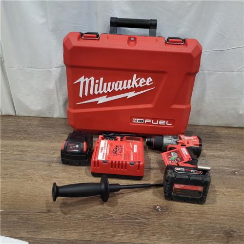 AS-ISMilwaukee 2904-22 Hammer Drill Driver Kit with Batteries  Charger & Tool Case  Red